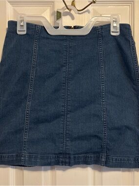 Free People Dark Blue Denim Mini Skirt